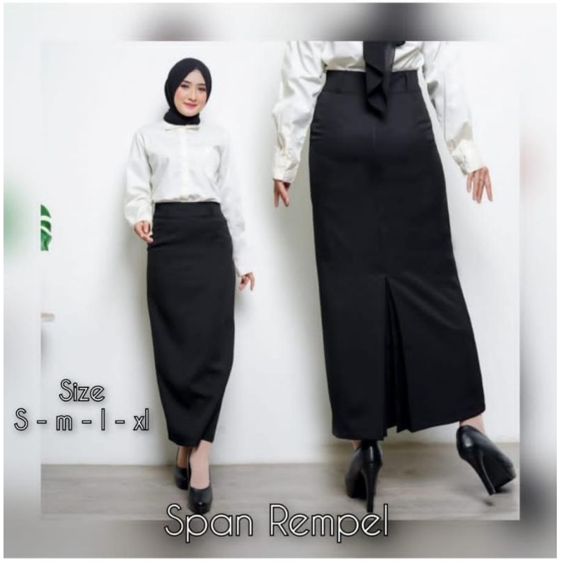 Jual ROK WANITA / ROK KERJA WANITA HITAM PANJANG / ROK / ROK A LINE ...