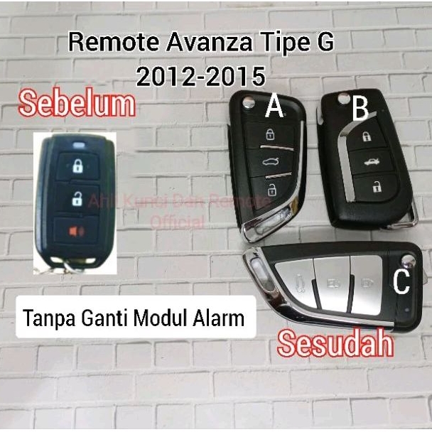 Jual Remote Toyota Avanza G tahun 2011 - 2015 Kunci Lipat | Shopee ...