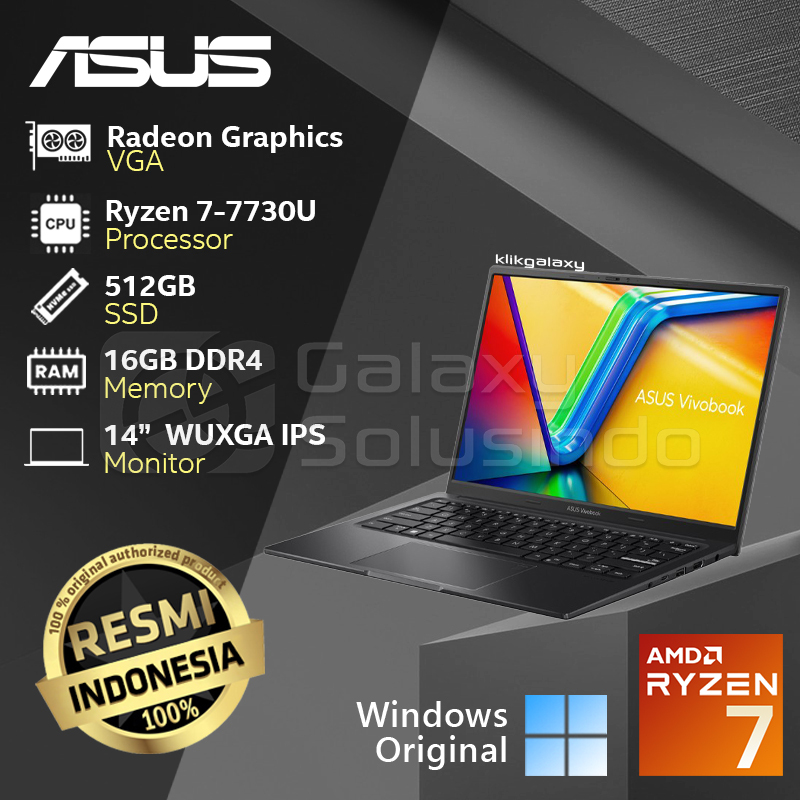 Jual Asus Vivobook 14 M1405YA-VIPS751M AMD Ryzen 7 7730U 512GB SSD 16GB ...