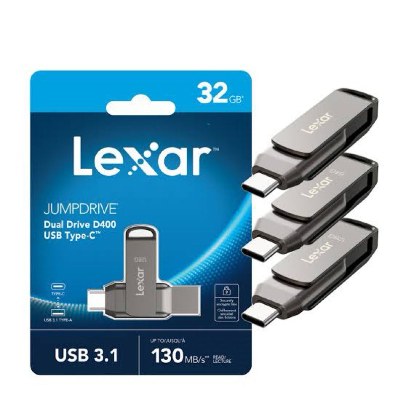 Jual Flashdisk Lexar Jumpdrive D400 Dual Drive OTG Type-C 32GB USB 3.1 ...