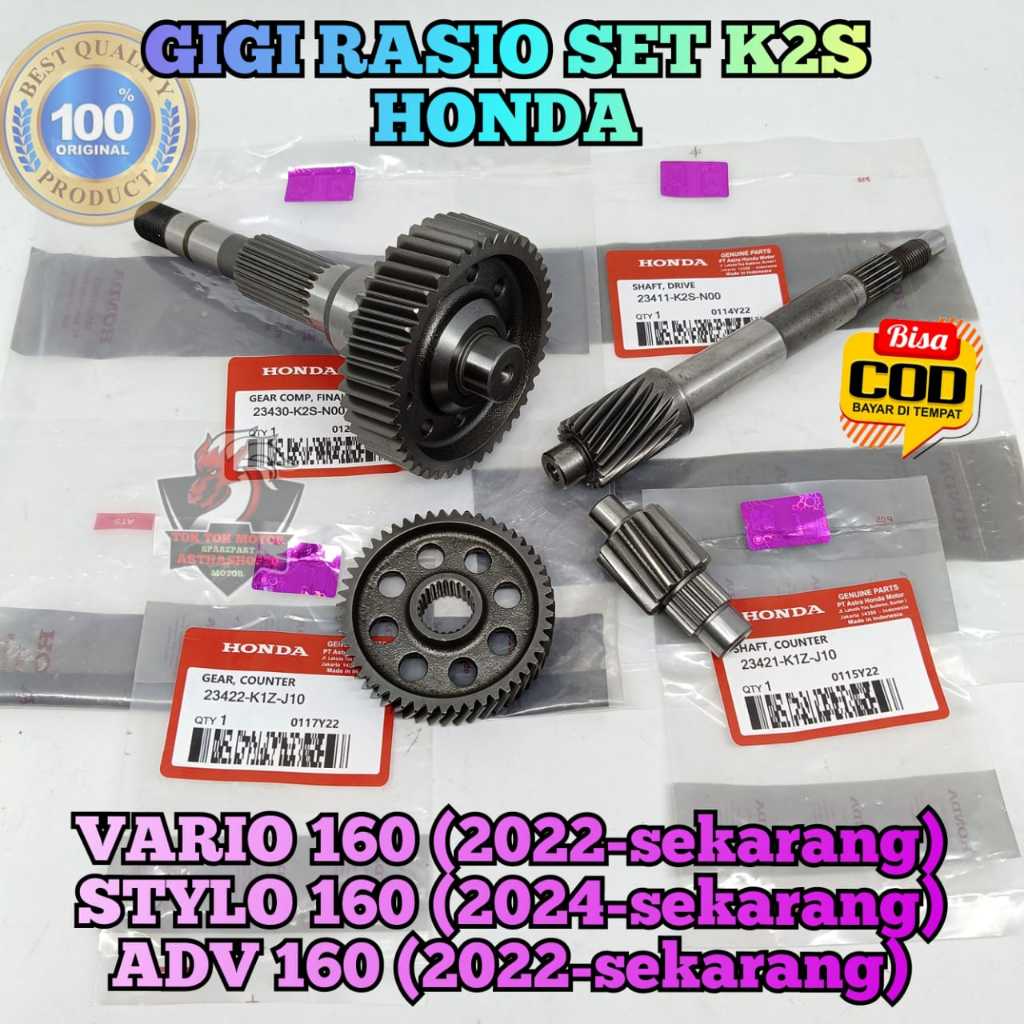 Jual Gigi Rasio Set K2S Motor Honda Vario 160 , Stylo 160 Gear Gir Ger ...