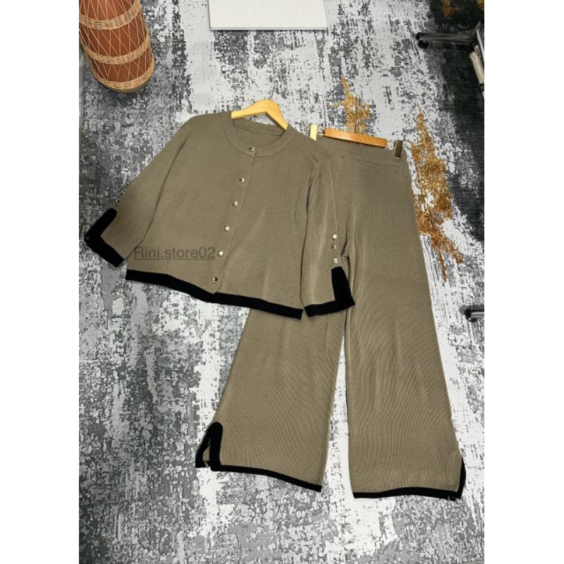 Jual Sabrina Set Knit Top / Setelan Wanita Oversize / Oneset Basic ...
