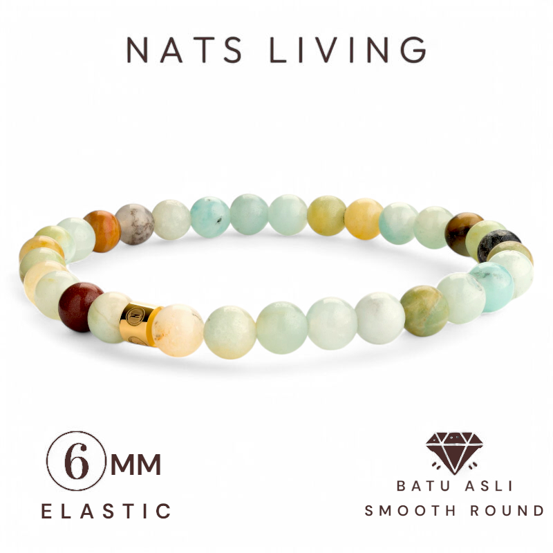 Jual Nats Living - Gelang Batu Alam: Batu Amazonite 6mm, Mengalir ...