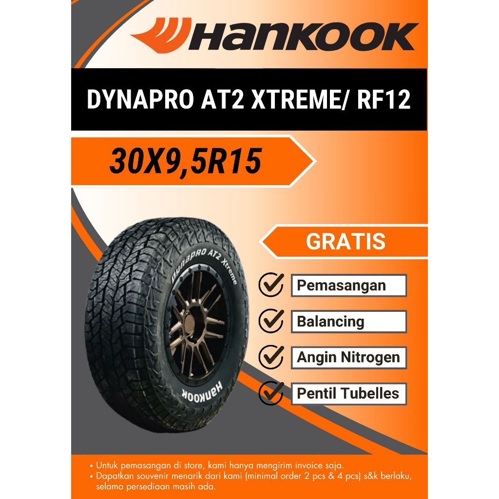 Jual Ban Mobil Ring 15 Hankook DYNAPRO AT2 EXTREME RF12 tubeless 30X9 ...