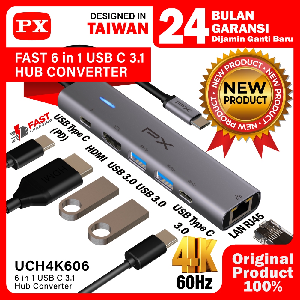 Jual USB Type C 3.1 Type C Hub Converter HDMI 4K 60Hz USB 3.0 Type C ...