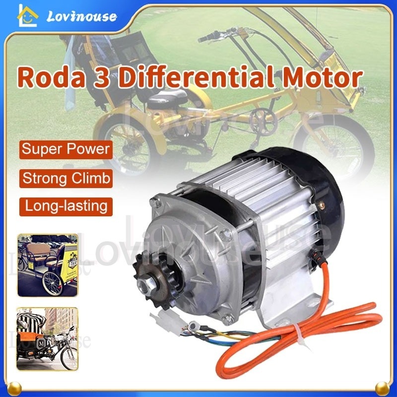Dinamo Motor Listrik DC 48V 800/1000/1200W Listrik Roda Tiga Roda Dua Sepeda Becak Roda 3 Bldc Motor Speed Controller