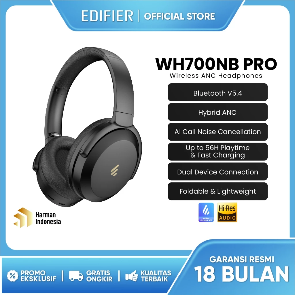 EDIFIER WH700NB Pro Wireless Over-Ear Headphones with Active Noise Cancellation