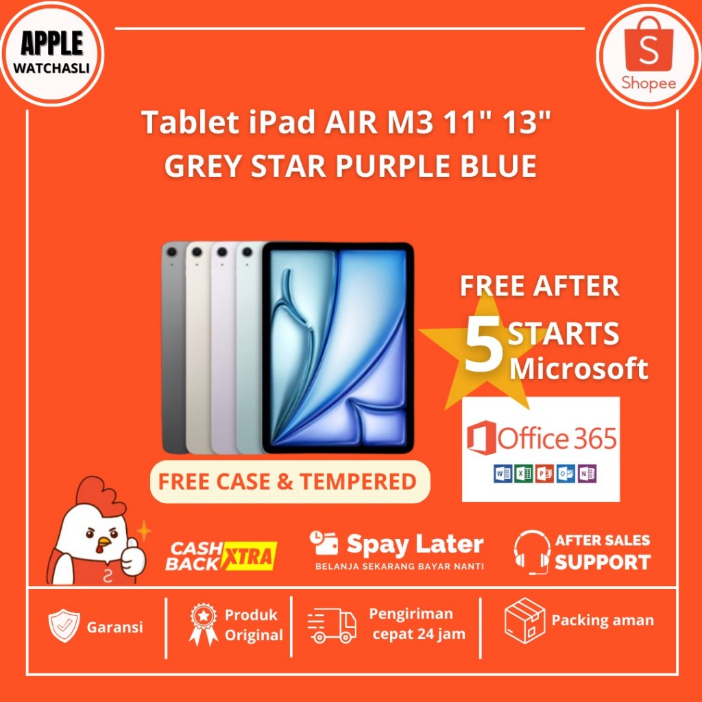 Jual Apple iPad Air M3 11 13 Inch 2025 128GB 256GB 512GB 1TB Air 7 7th ...