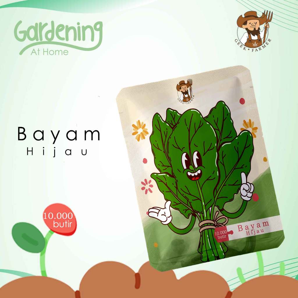Geek Farmer - Benih Bayam Hijau Super | Tumbuh Cepat, Daun Lebar & Kaya Nutrisi