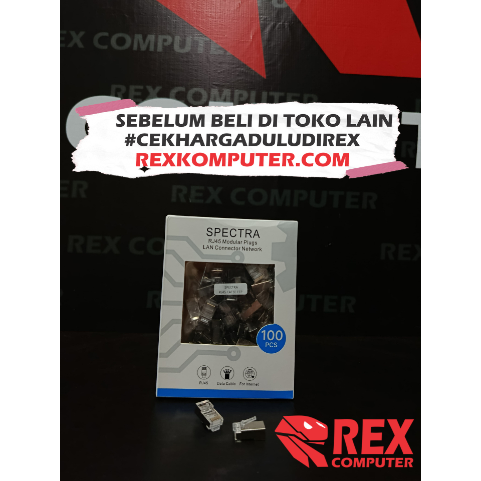 Jual RJ45 BESI FTP CAT5 SPECTRA 1PACK (100PCS) | Shopee Indonesia