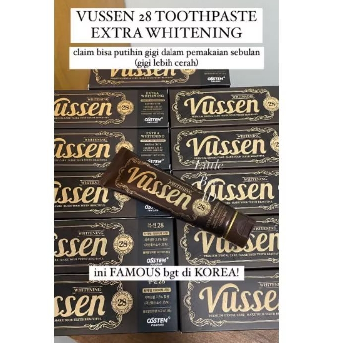 Jual VUSSEN 28 EXTRA WHITENING TOOTHPASTE 80GR KOREA | Shopee Indonesia