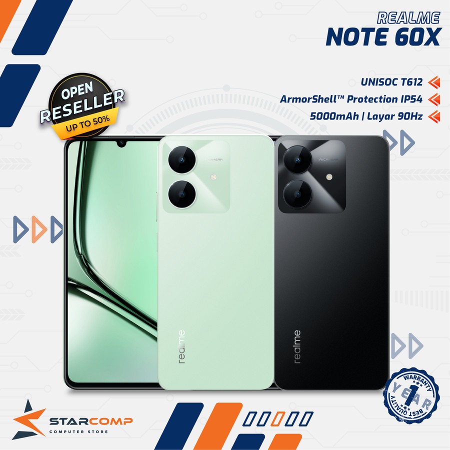 Jual HP Realme Note 60X 4/128 4/64 GB 5000mAh Battery IP54 Armor Shell ...