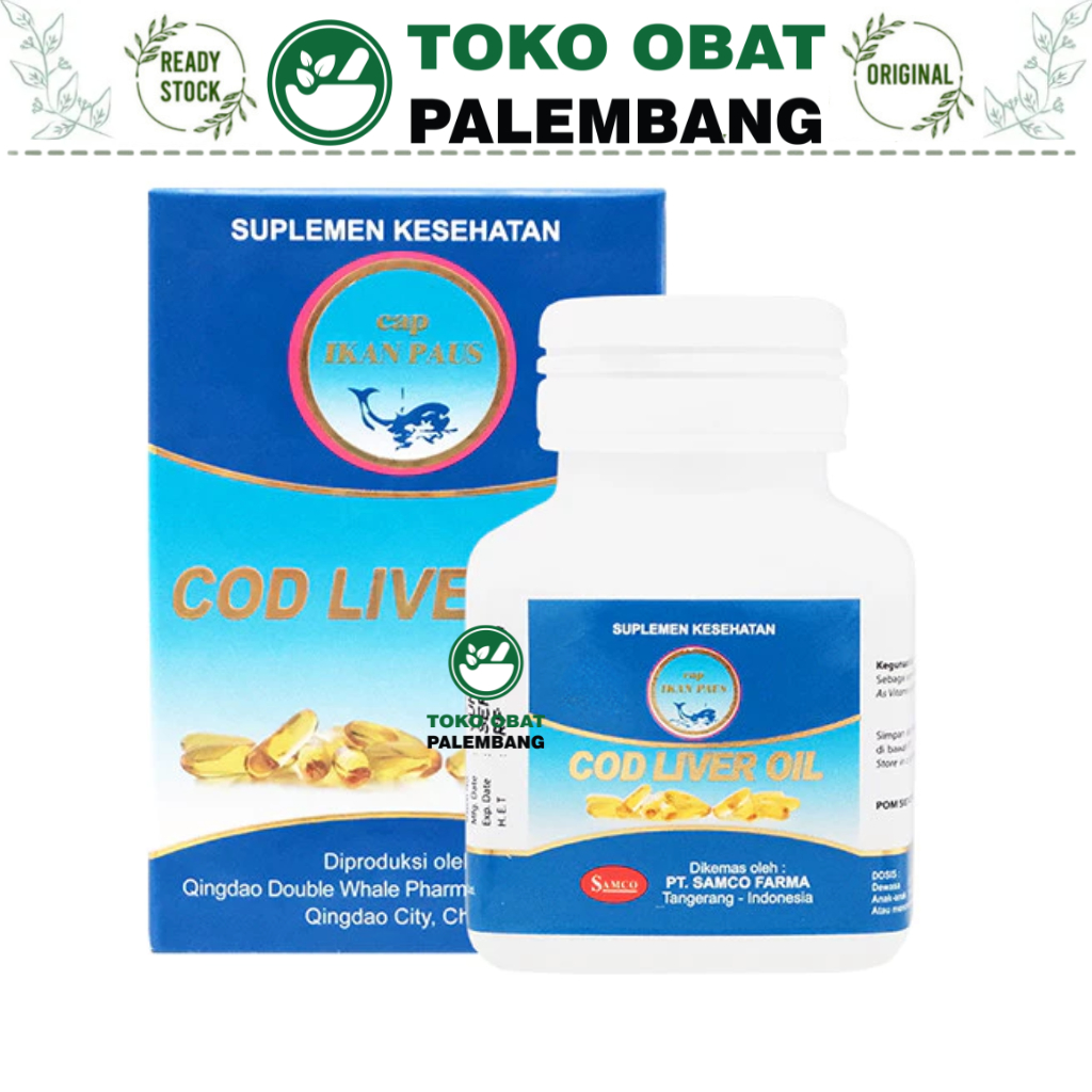 Jual COD LIVER OIL 100 KAPSUL SAMCO CAP IKAN PAUS FARMA TUNGHAI TUNG ...