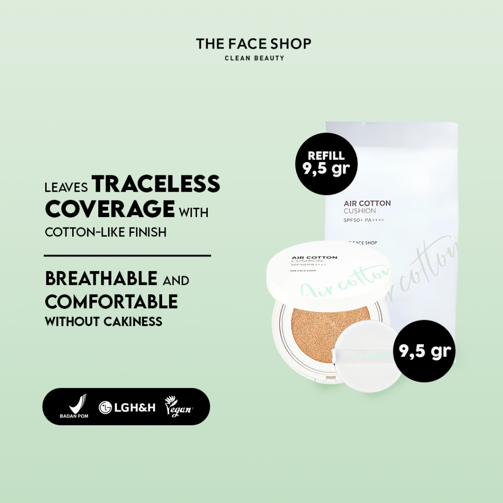 Jual THEFACESHOP Air Cotton Cushion with SPF50+ PA++++ (3 Shade ...