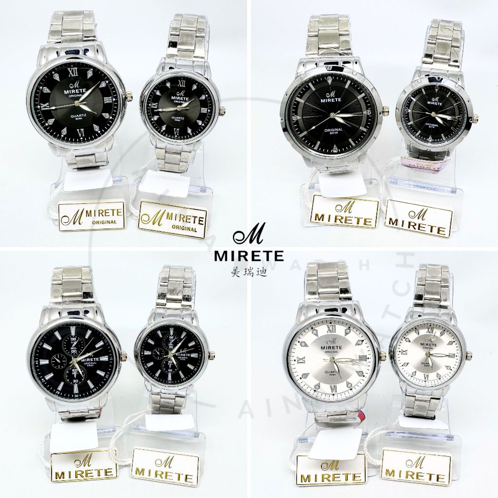 Jual Jam Tangan MIRETE MRT-RT05 Rantai Silver Stanless Steel Couple ...