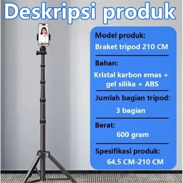 Tripod Stand DJD 2 1m Bahan Logam Holder HP Rotasi 360 Derajat