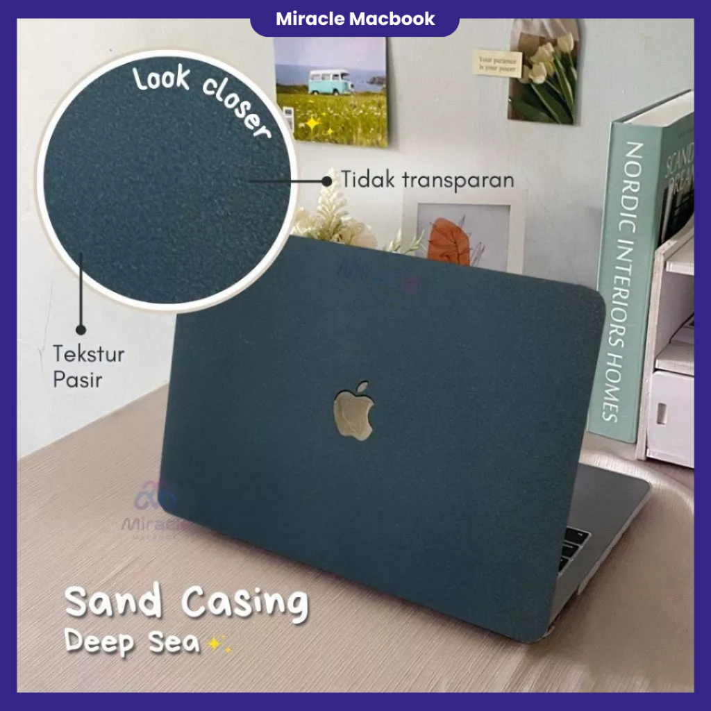 Jual MacBook Sand DEEPSEA BLUE Texture Case with Logo Cut Out Hard Case ...