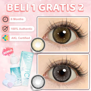 【Beli 1 Gratis 2】Mysticeyes Softlens Normal Lensa kontak 1Pair 14.0MM-14.50MM +Air Softlens 60ML