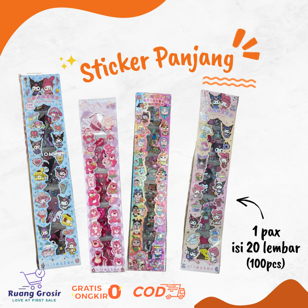 Jual Sticker Panjang Anak Crybaby Molly Labubu Sanrio | Shopee Indonesia