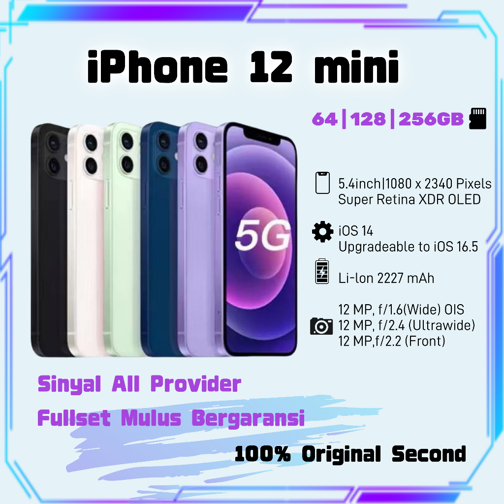 Jual iPhone 12 MINI 64/128/256GB 100% ORIGINAL SECOND MULUS LIKE NEW ...