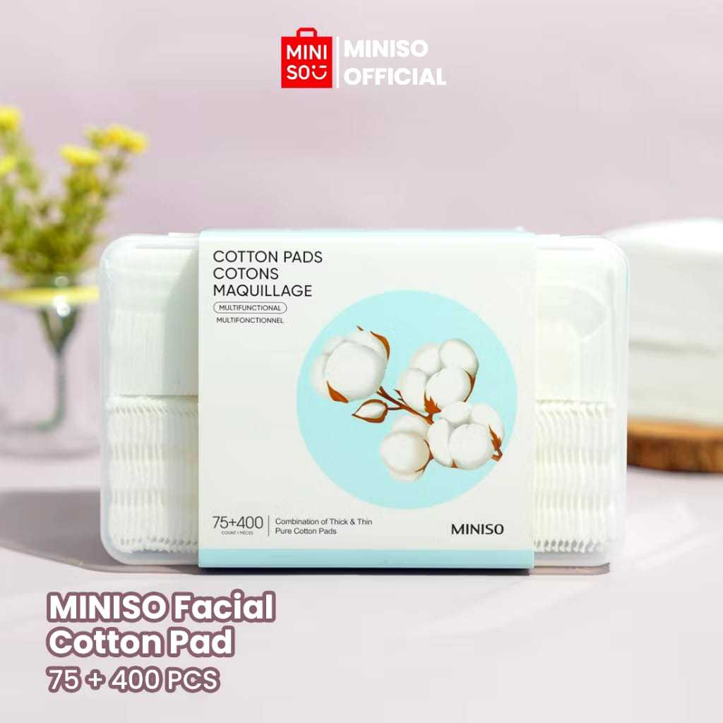 Jual Miniso Kapas Wajah +box isi 75 pcs kapas tebal dan 400 pcs kapas ...