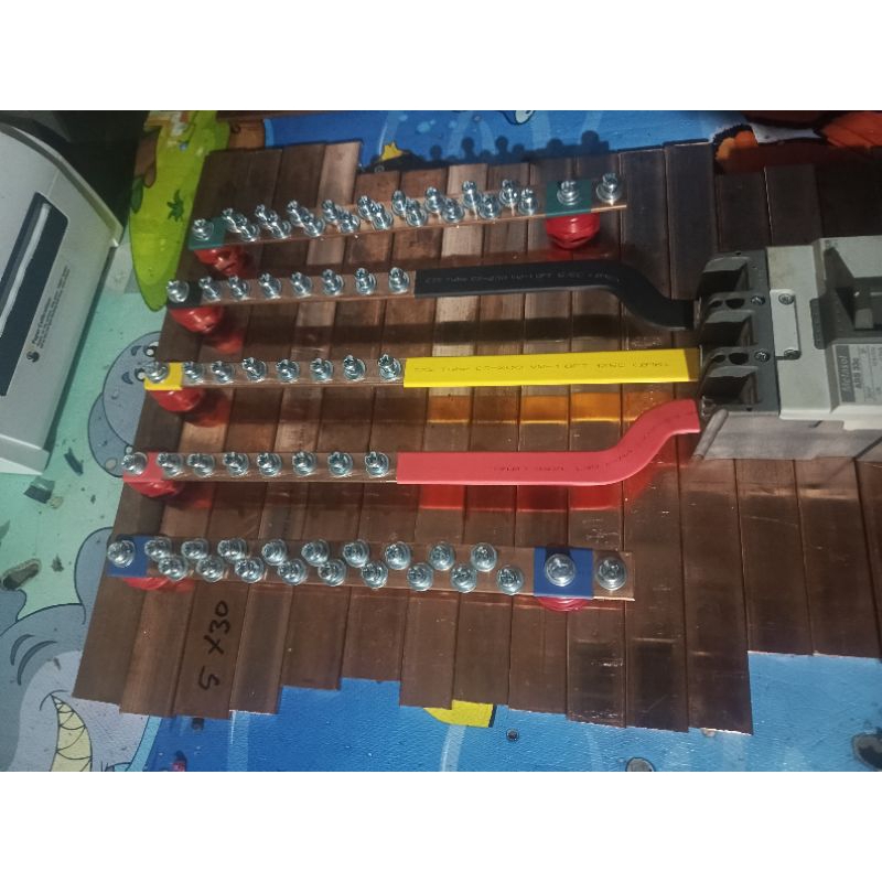 Jual BUSBAR 3×15 RSTN + GROUND PANJANG 30 CM UNTUK MCCB 30A/100A ...