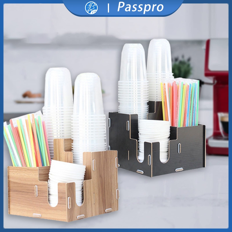 Jual Cup Holder Cafe / Rak Organizer Gelas Kertas / Wooden Paper Cup ...