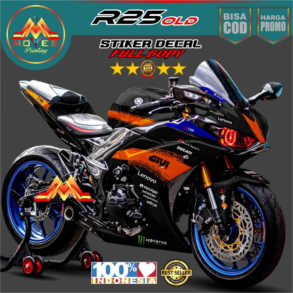 Jual Tahan Lama Bisa COD Sticker Decal Full Body YAMAHA R25 OLD, Motip ...