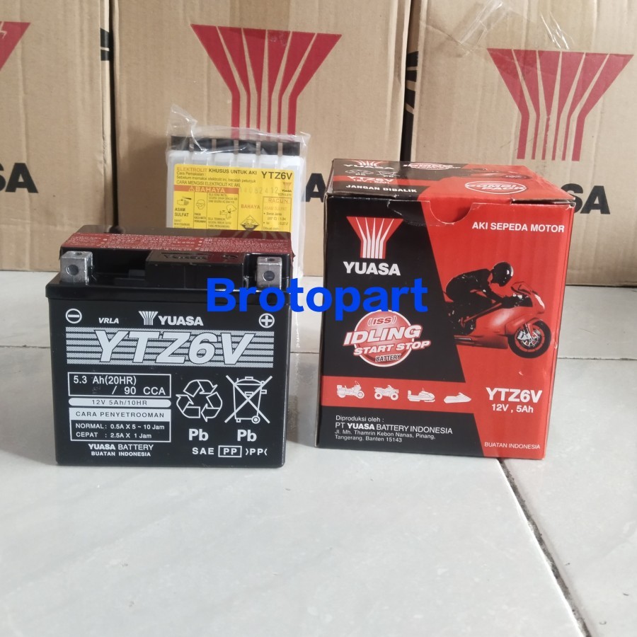  Jual Aki Motor All New Nmax Aerox New, Fazzio, Filano YUASA YTZ6V MF Motiv 