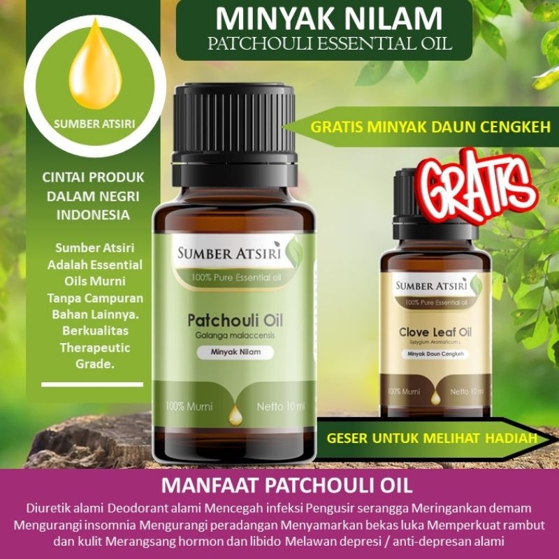Jual SUMBER ATSIRI Patchouli Essential Oil Minyak Nilam 100