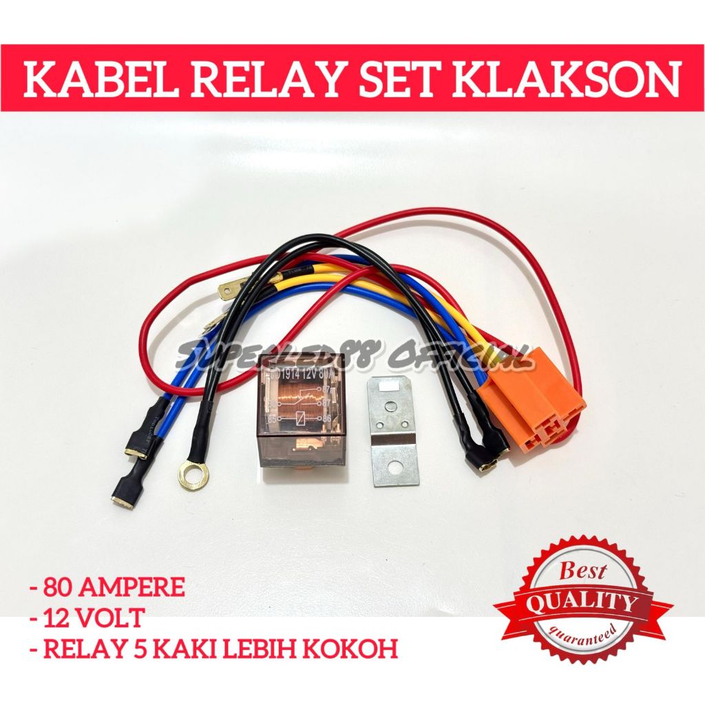 Jual ORIGINAL PAKET SET KABEL RELAY KLASKON 12V 80A KABEL RELAY 5 KAKI ...
