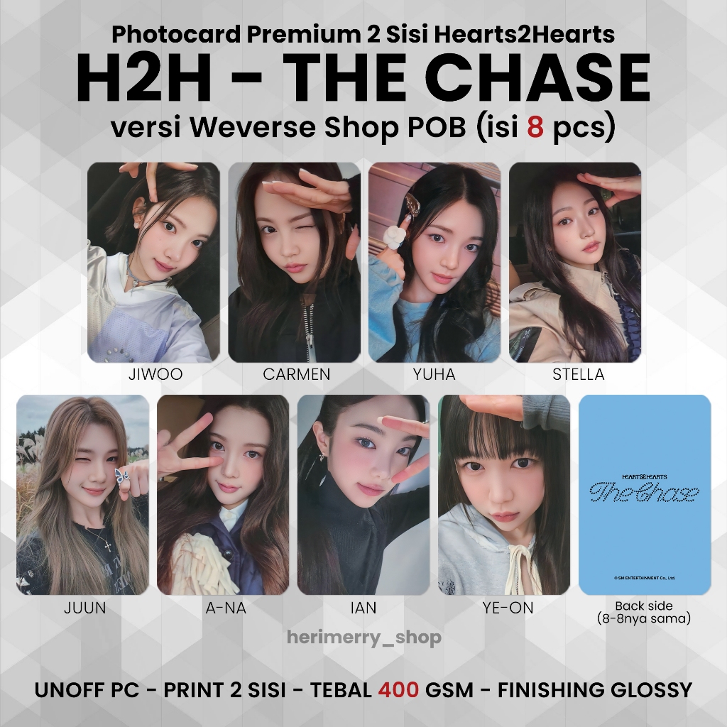 Jual (ISI 5/8 PCS) Photocard HEARTS2HEARTS THE CHASE - PC Premium