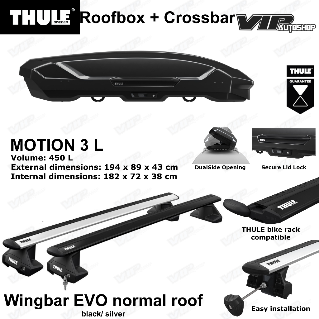 Jual Roofbox THULE original MOTION L 450 Crossbar INNOVA
