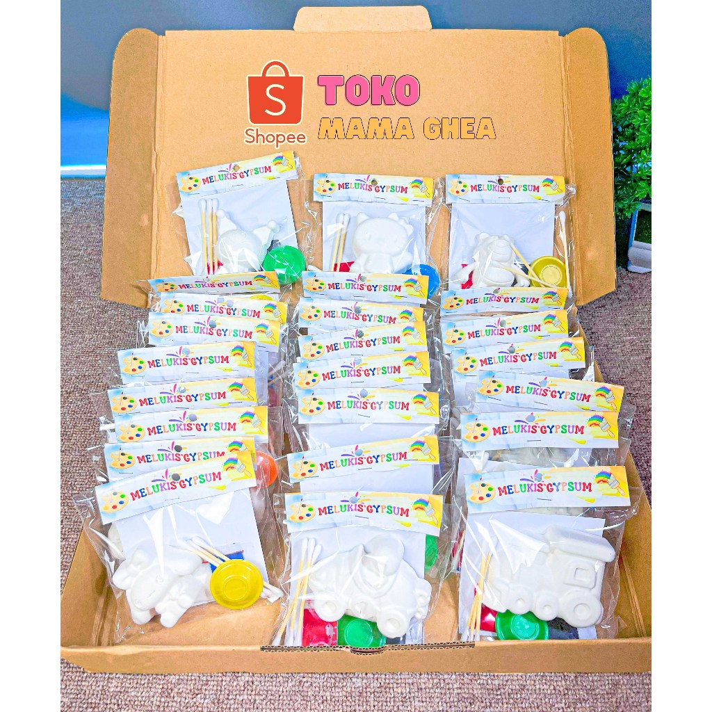 Jual [ READY ] 24 Pcs Mainan Edukasi Mewarnai Gypsum Besar & Sedang ...