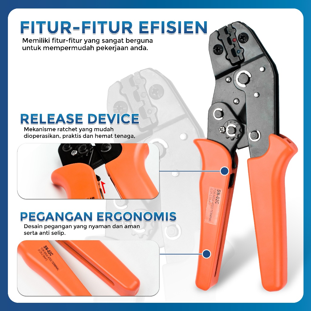 Jual Tang Crimper Terminal Cable Crimping Plier Compression Tool ...