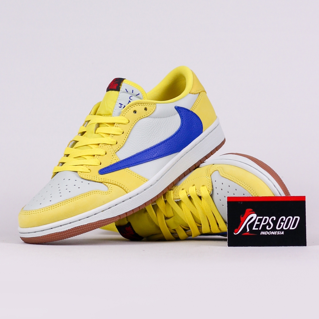 Jual Sepatu Nike Air Jordan 1 Low OG x Travis Scott Canary Yellow Sneakers Shopee Indonesia