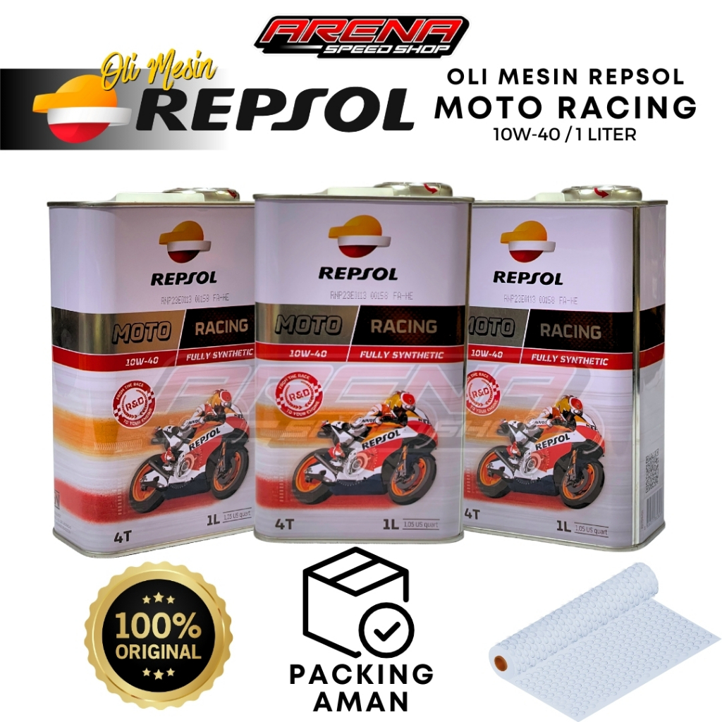 Jual REPSOL Moto Racing 10W 40 4T 1L Oli Mesin Repsol Ful Sintetis 4T ...