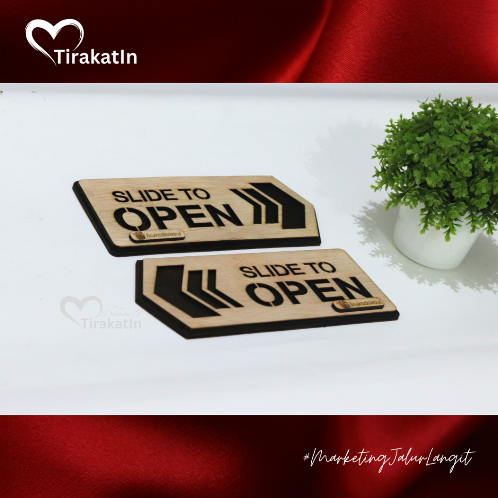 Jual TirakatIn- Signage Slide to Open Pintu Kayu Minimalis | Papan ...