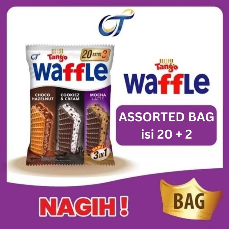 Jual Tango Waffle Assorted Bag 3 in 1 Choco Hazelnut Cookiez & Cream ...