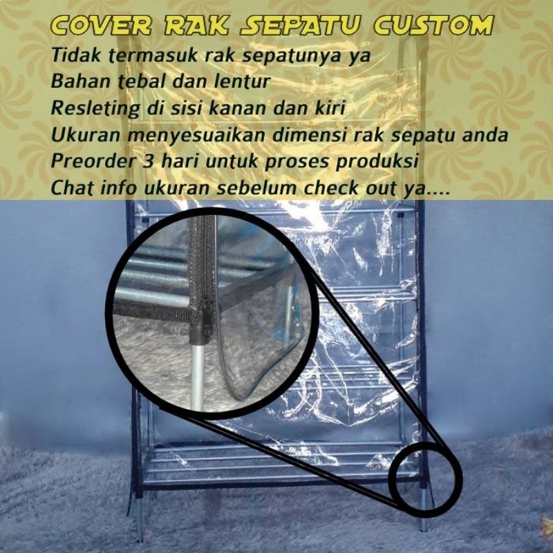 Jual Cover Rak Sepatu / rak hijab / rak jilbab Custom Transparan ...