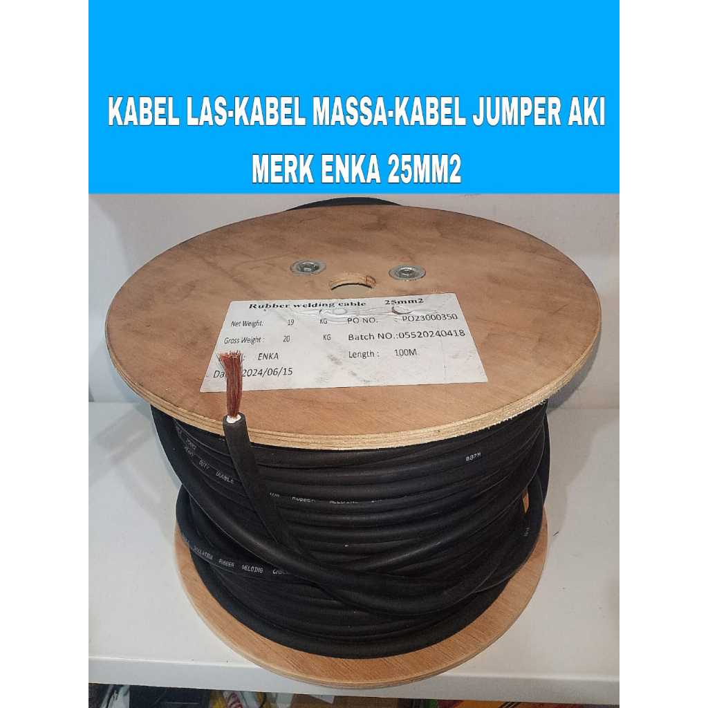 Jual PER 1 METER KABEL LAS ENKA 25MM2 FULL TEMBAGA ENKA RUBBER WELDING ...