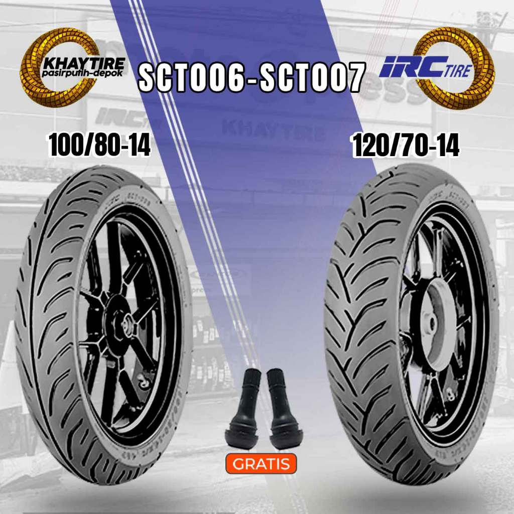 Jual Sepasang Ban Motor HONDA PCX IRC SCT-006 100/80-14 dan SCT