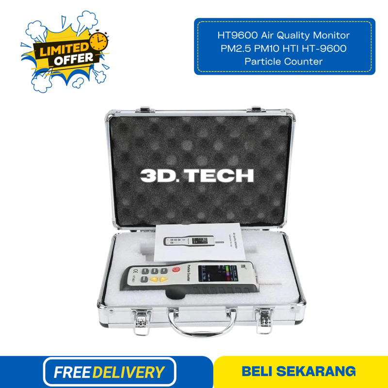 Jual HT9600 Air Quality Monitor PM2.5 PM10 HTI HT-9600 Particle Counter ...