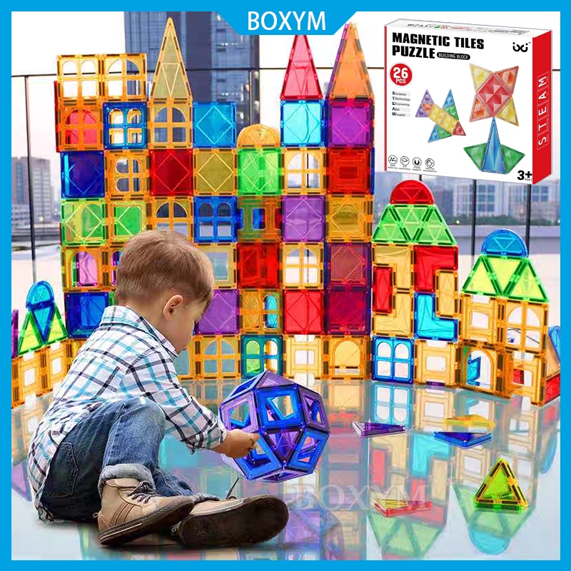 Jual Mainan Magnetic Block / Magnetic Tiles Puzzle Mainan Edukasi Anak ...