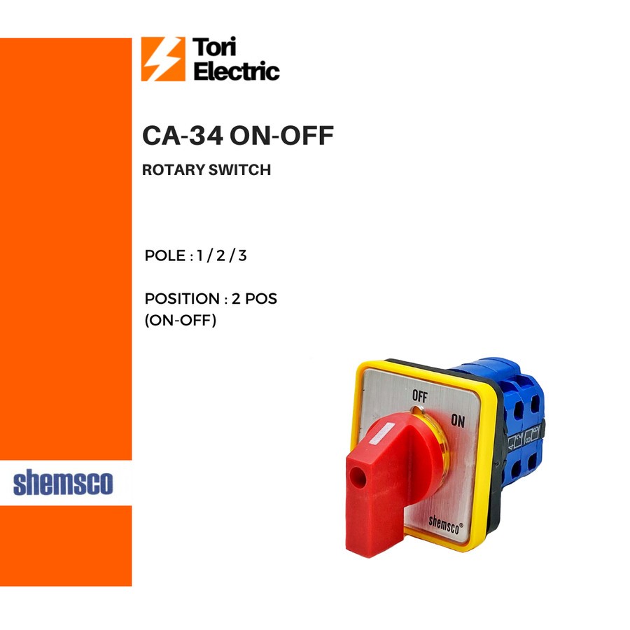 Jual Shemsco Rotary Switch ON OFF Selector CA-34 ON OFF 2 POSISI ...