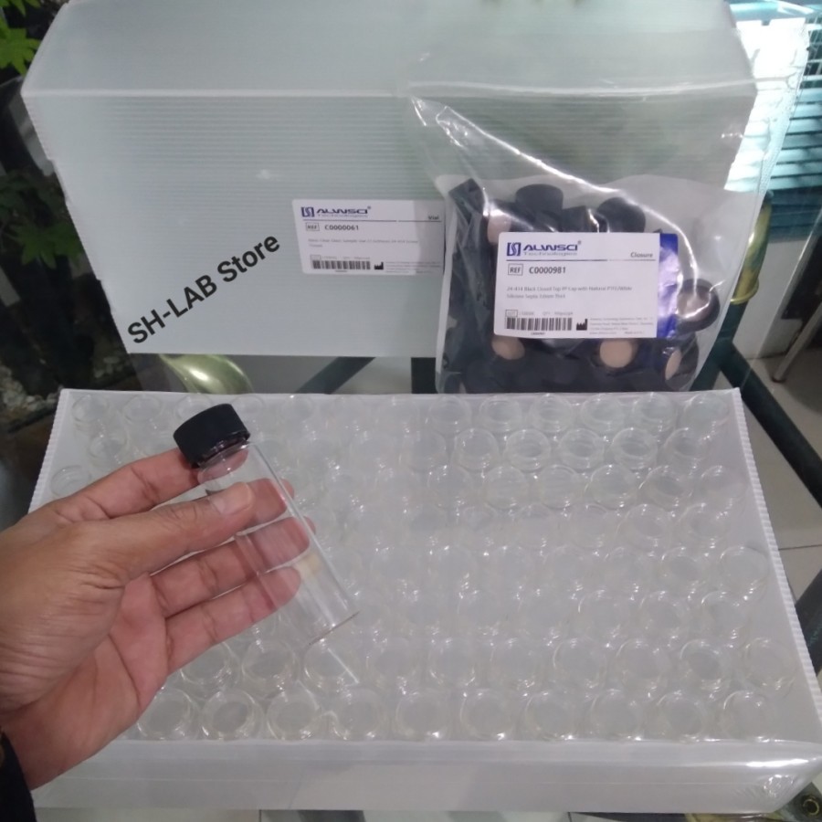 Jual Botol Vial 60 ml EPA VOA Clear with Cap & Septa ALWSCI | Shopee ...