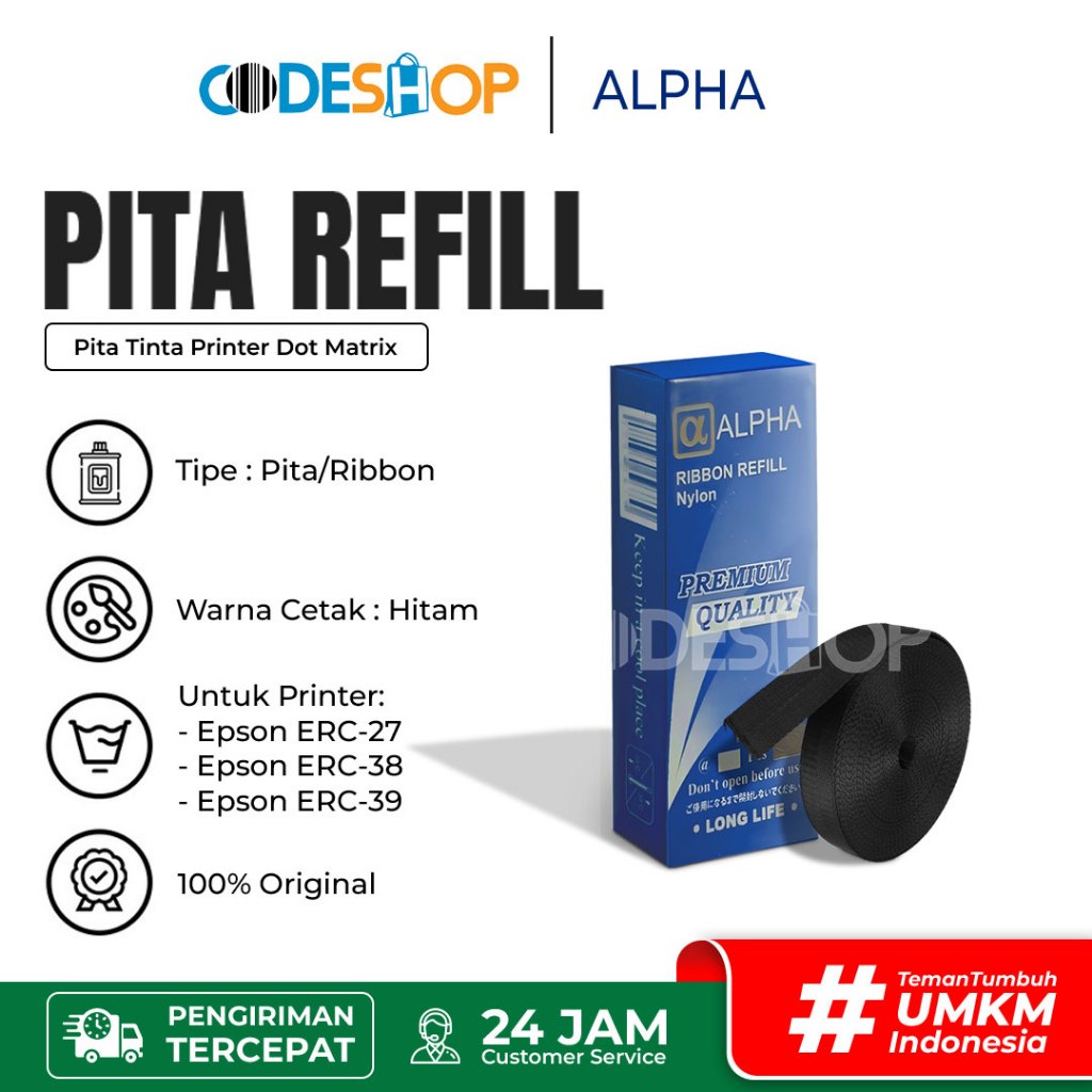 Jual Ribbon Refill Cartridge ALPHA Pita Cadangan Printer Kasir Epson ...