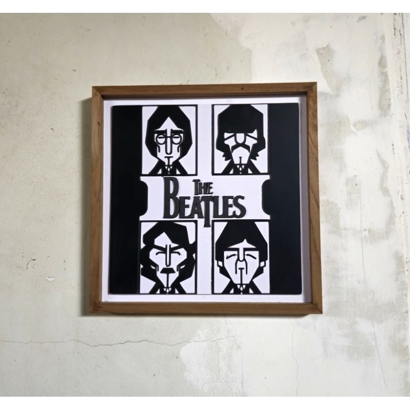 Jual Hiasan Dinding Frame Quotes The Beatles Hitam Putih Frame Kayu PVC ...