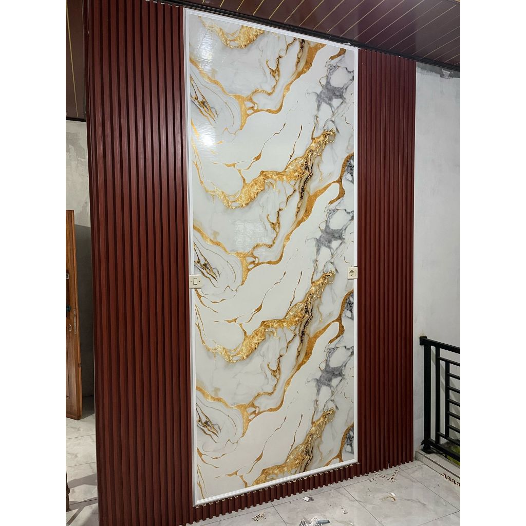 MARMER DINDING FOAM PVC GLOSSY SBC TRUSS WALLPAPER