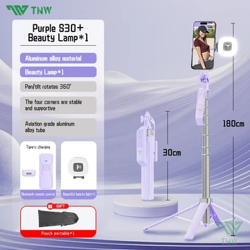 TNW S30 Tongsis Tripod Bluetooth 1.8m Fill Light Tongsis Tripod Remote Tongsis Hp Selfie Stick